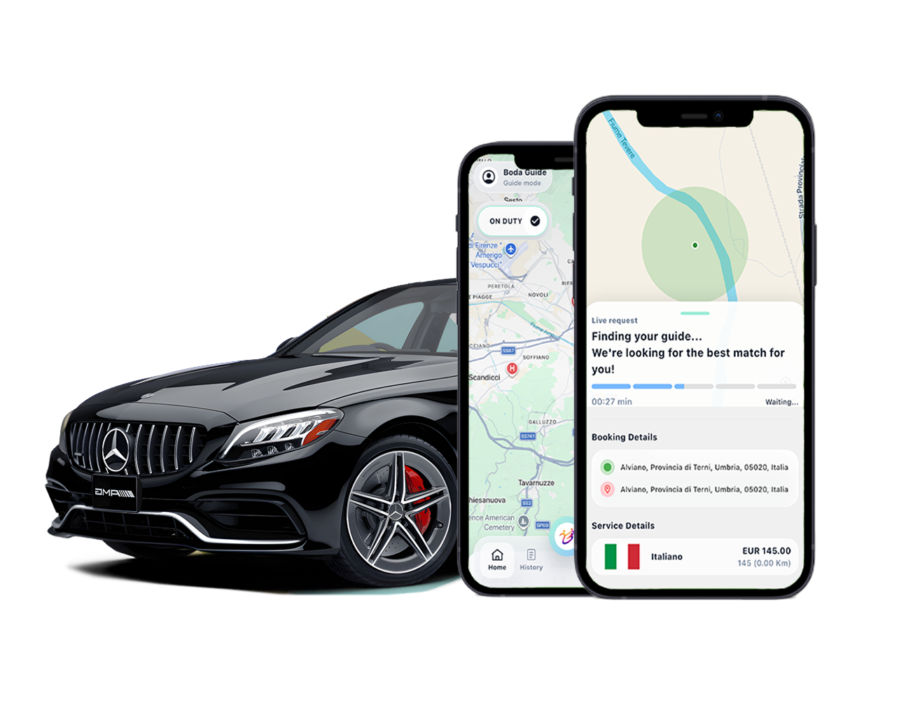 Boda app screens